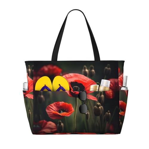 Sac imperméable grand format imprimé coquelicot rouge pour protéger vos affaires de la pluie