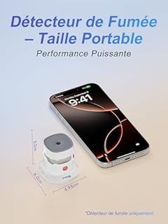 Heiman Mini détecteur de fumée, Batterie Amovible - Durée de Vie de 10 Ans (Batterie Incluse), Prix Reddot/CE/en 14604, Mondial photoélectrique détecteur de fumée pour Maison/Magasin/Société/École