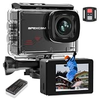 Apexcam M80 Action Cam 4K60FPS 48MP WLAN Sportskamera Unterwasserkamera 40m Wasserdicht 8X Zoom 2.4G Fernbedienung 2x1350mAh Akkus mit Zubehör Halterungs-Set – Ansicht 1