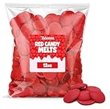 Red Candy Wafer Chocolate Melts - 12 Oz Valentine’s Day Candy Melting Wafers For Baking, Decorating, Dipping, Drizzling & Desserts