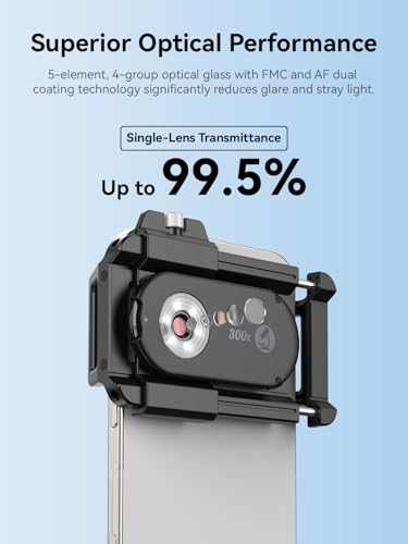 Image of MIAO LAB 300X Phone Microscope Lens, Phone Camera Micro Lens with Universal Clip /LED Light /CPL, Mini Pocket Microscope Attachment Fit for iPhone 16 /15 /14 /13, and Most Smartphone