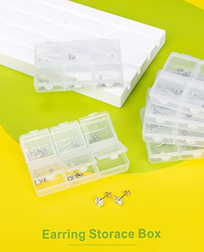 Earrings For Women, 8 Pairs Stud Earrings Set For Men Girl, Comoso 18K White Gold Plated S925 Sterling Silver Cubic Zirconia Earrings Studs 3-6Mm, Birthday Christmas Gift #TOP5