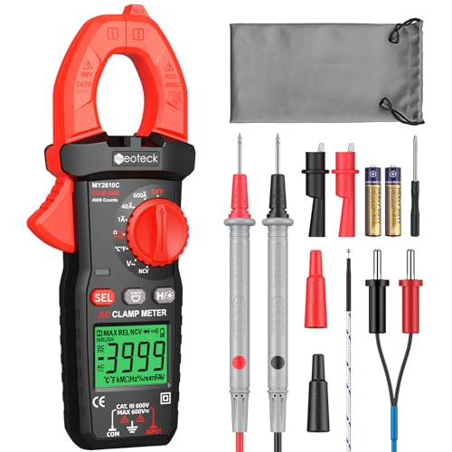 Neoteck Pinza Amperometrica Digitale, Multimetro con Pinza True RMS 600A