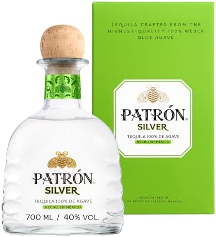 PATRON Silver Premium Tequila, 100% Weber Blue Agave, 40%ABV, 70cl