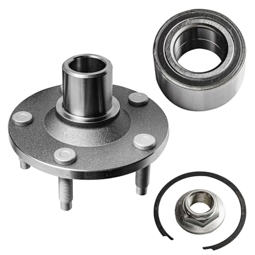 Image of Detroit Axle - 6pc Front Steering Knuckles Kit for 2005 2006 2007 2008 2009 Ford Escape Mazda Tribute Mercury Mariner, Steering Knuckles Wheel Bearing Hubs Outer Tie Rods Replacement