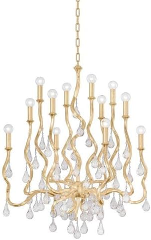 Corbett Lighting Aveline - 12 Light Chandelier-38 Inches Tall and 33.25 Inches Wide-Gold Leaf Finish -Traditional Installation