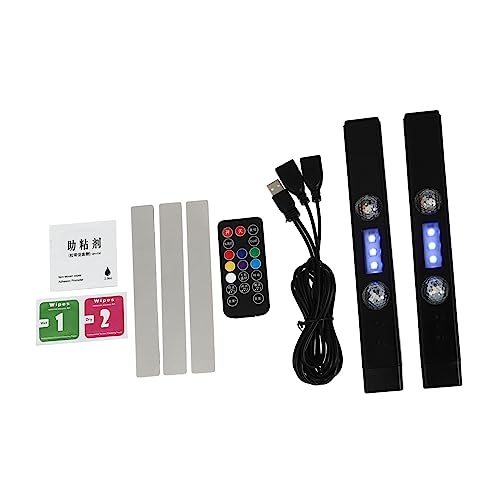 GRIRIW 1Set Colorful LED Car Interior Lights Atmosphere Lamp with Remote Control Easy Installation for Driver Passenger Seats Durable Material Unique Ambient Lighting
