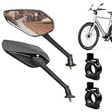 LIUZHUJ 2 Pièces Retroviseur Velo, Réglable Rétroviseur Moto, Haute Définition Rétro Velo Electrique, Noir, pour Guidons de 20 à 25 mm