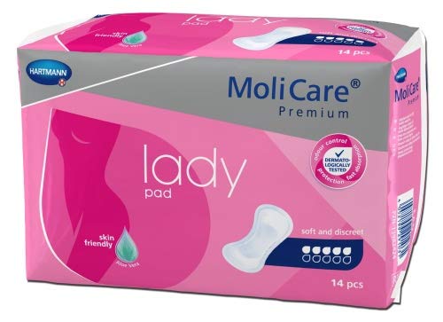 Paul Hartmann AG MoliCare Premium lady pad 5 Tropfen Binde 168 Stück besonders stark 43 x 16 cm atmungsaktiv und weich Hypoallergen Aloe Vera behandelt