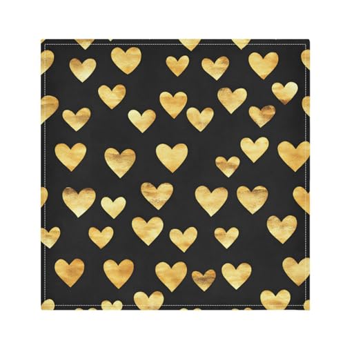 Servilletas de Tela con Estampado Corazones Dorados Pack de 6 miniatura 1