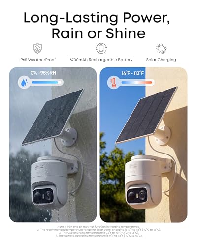 eufy Security eufyCam C37, Security Cameras Wireless Outdoor, 360° Pan & Tilt AI Tracking, 2K Solar Camera, Human/Pet/Vehicle Detection, Flexible Solar Panel, Color Night Vision, No Monthly Fee thumbnail 8