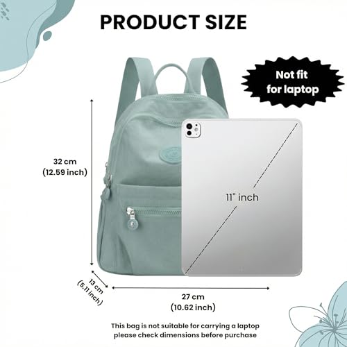 Image of TS WITH TECHSUN Stylish Women Mini Backpack | Lightweight Travel Small Nylon Bag with Multiple Pockets | Anti-Theft Zipper Pocket | Casual, Work, Office, Picnic Backpack for Girls