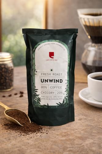 Image of Cafe Coffee Day-| Unwind(80% Coffee & 20% Chicory) | 200 Gm | Medium To Dark Roast | South Indian Filter Coffee Powder Bag | Fresh From Chikmagalur Factory