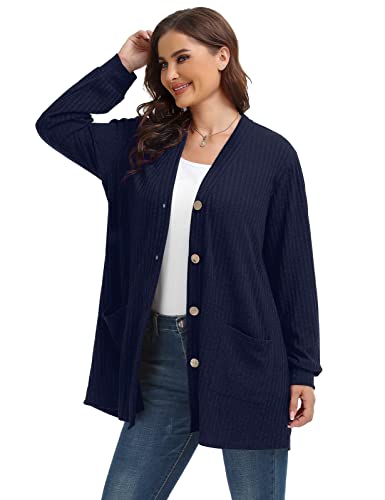 Image of MONNURO Plus Size Cardigan for Women Lightweight Button Down with Pockets