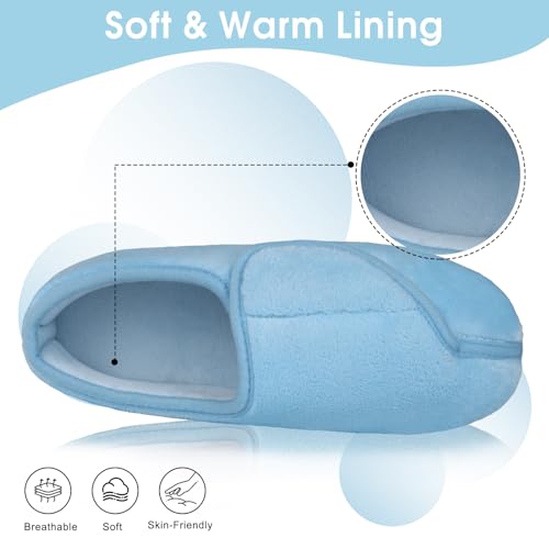 Image of Git-up Women Soft wide Slippers Memory Foam Closed Toed Diabetic Arthritis Edema House Slippers