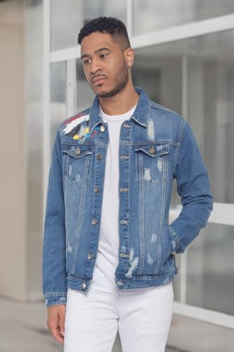 Image of VICTORIOUS Men's Distressed Denim Jacket