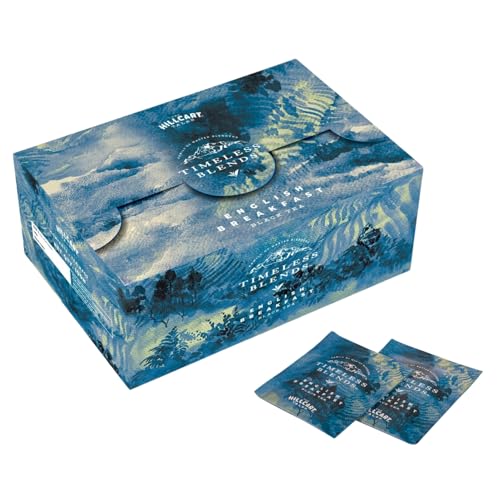 Image of Timeless Blends by The Hillcart Tales English Breakfast Tea Bags 100 Pieces, Premium Black Tea Leaves English Variety, Double Chamber Stapleless Blend of Assam, Ceylon and Kenya Teas, 200 gms