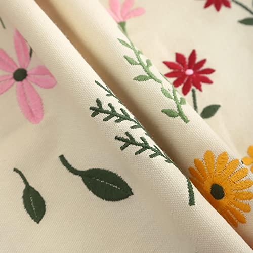 Tosleo Embroidered Decorative Throw Pillow Covers 18X18 Set Of 2 Cute Floral Pillow Cushion Cases Farmhouse Decor Square Pillowcases For Wedding Sofa Couch Bedroom Living Room Car(All-Season Flower) #TOP1