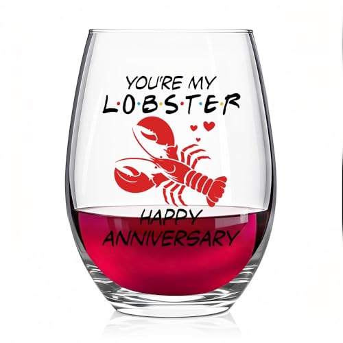Pishovi You're My Lobster Wine Glass, Romantic Wedding Engagement Anniversary