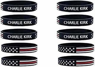 10 Pack Charlie Kirk A True Patriot Pray Justice Assassination Shooting Hero Freedom Merch USA Rubber Bracelets Silicone Wristbands Bracelets for Men&Women