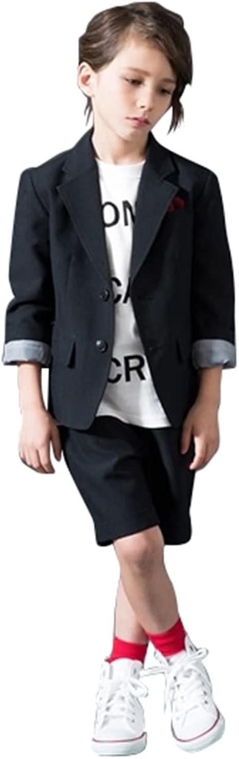 Amazon Co Jp Nissen ニッセン フォーマル 小学校卒業式 卒園式 入学式 フォーマルスーツ ジャケット ５分丈パンツ 男の子 子供服 黒 黒 110 ファッション