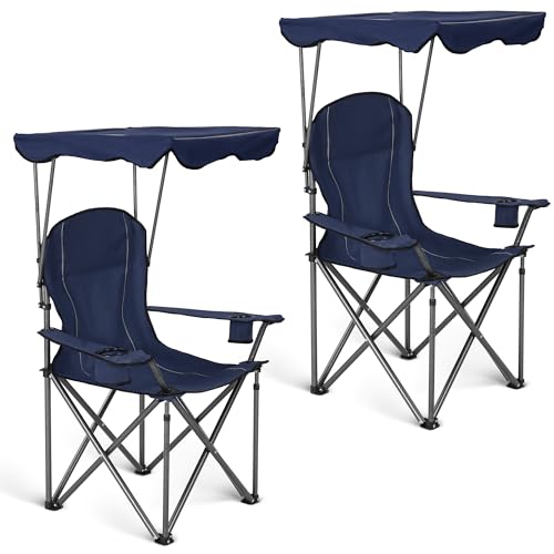 ALPHA CAMP Heavy Duty Canopy Camping Chair, 350 lbs Capacity
