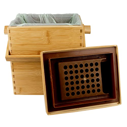 Wooden Bamboo Kitchen Compost Caddy Bin – Food Waste Recycling (4 Litre) 4L - Image 5