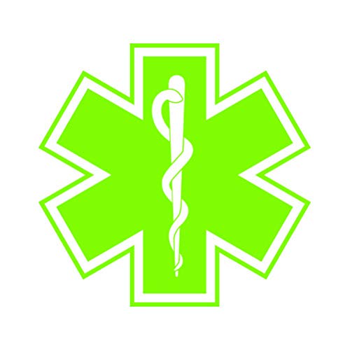 Autocollant étoile de vie EMT vert citron RDW 10,8 cm adhésif voiture secours