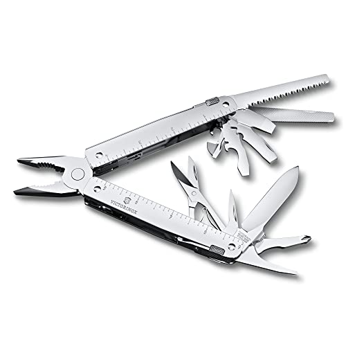 Victorinox Swiss Tool MX Swiss Army Knife, 26 Function Swiss Made Multitool with Large Blade, Pliers and Wire Cutter - Silver with Nylon Pouch - Image 2
