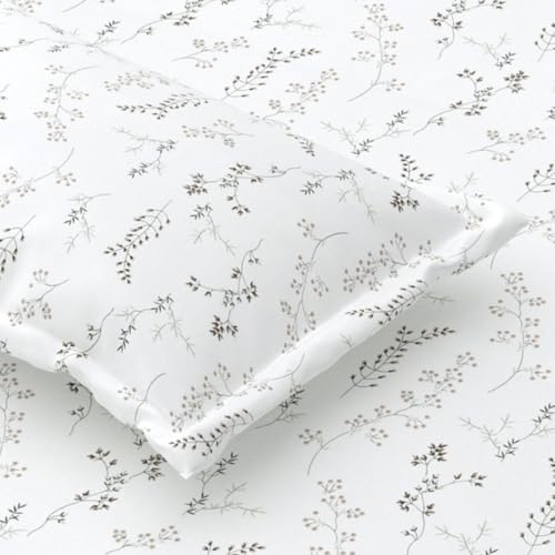 Image of Jaipur Weaves Single Bed Cotton Bedsheet with 1 Pillow Cover, 100% Pure Cotton Single Bedsheet 60x90 Inches, 240 TC Soft Breathable Bed Sheet - (Spring Tulips Brown, Single)
