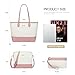 LOVEVOOK Purse and Wallet Set for Women Handbag 3Pcs Canvas Tote Satchel Purses Ladies Shoulder Bags, White&pink