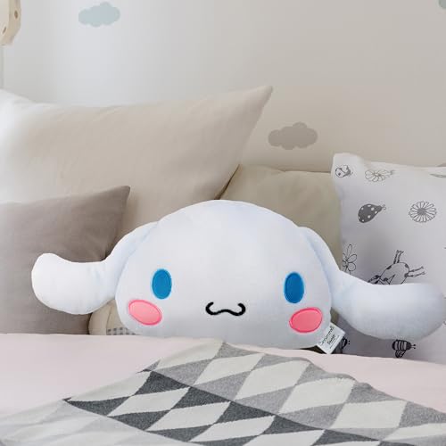 Image of Hello Kitty Sanrio Plush Cushion Pillow, Plush Throw Pillow Fluffy Cushion Kawaii Decor Cinnamoroll Kuromi, Gifts for Teens, Women (White Cinnamoroll, L15.7 x W15.4)