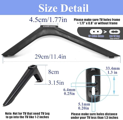 TV Stand Legs for RCA Roku Replacement Feet for Smart TVs 40in 42in 45in 46in 49in 50in 55in 60in 65in TV Legs Compatible with RCA LG TCL TVs