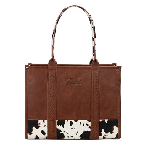 Image of Montana West x Wrangler Tote Bag for Women Western Cow Print Purse Designer Top Handle Handbags