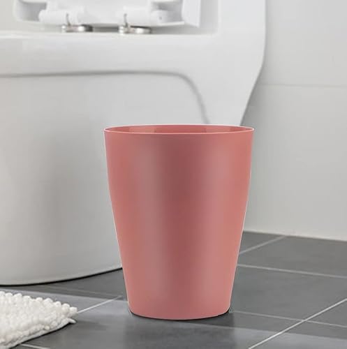 Vista 13 de Feisco Cubo de basura pequeño, redondo de plástico, para baño, dormitorio, cocina, oficina (blanco, paquete de 2)