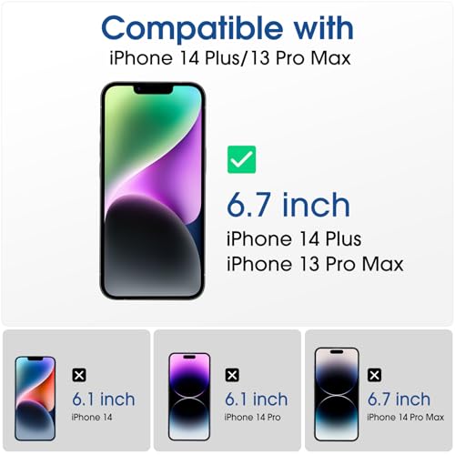 Image of amFilm OneTouch for iPhone 14 Plus /13 Pro Max Privacy Screen Protector 6.7' | 30s Auto-Alignment, Bubble Free, Tempered Glass, 28 Anti Spy, Shatterproof 2 Pack (14 /13P-6.7'')