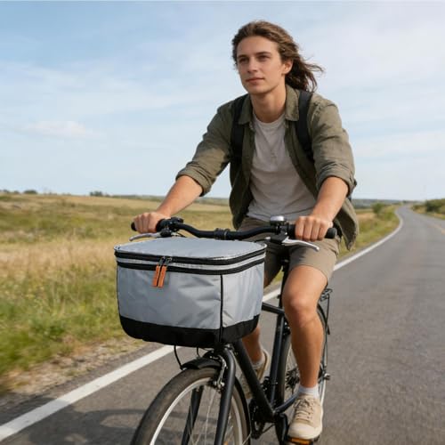 Cubierta de lluvia para cesta delantera de bicicleta en picnics y viajes al aire libre 2