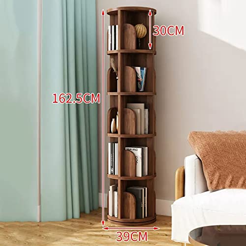 Qqxx Solid Wood Rotating Bookcase,Round Rotating Bookshelf 360 Display,Floor Standing Bookcase For Kids & Adults,Corner Shelf Bookshelf Book Organizer For Study Room Living Room Classroom & Bedroom #TOP6