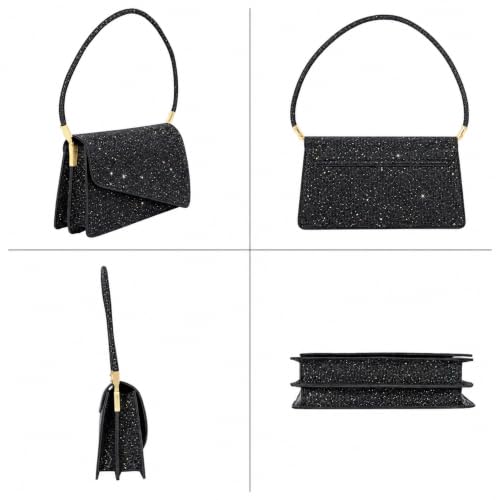 Image of Evening Bag Formal Clutch Purses for Women Lady Girl Glitter Handbags Asymmetrical Flap Shouder Bag for Wedding Party