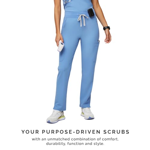 Image of FIGS YOLA High Waisted Skinny Scrub Pants for Women - 11 Pockets, 4-Way Stretch, Yoga Waistband