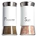 Produktbild KADAX Salz-und Pfefferstreuer, 2er Set, 150ml, Streuer aus Glas und Edelstahl, Salzstreuer mid Deckel, Gewürzstreuer, Gewürzgläser (Weiß)