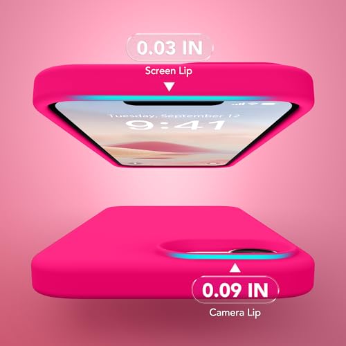 Image of Magnetic for iPhone 17e /iPhone 16e Case, Compatible with MagSafe, [Soft Anti-Scratch Microfiber Lining] Slim Silicone Shockproof Protective Phone Case for iPhone 17e /16e 6.1 inch, Hot Pink