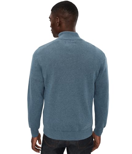 Barbour Tricot Coton Demi-Fermeture Éclair Pull Marine Homme