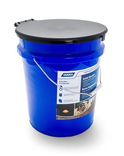 Camco Portable Toilet Bucket | Features 3 Bag Liners For Easy Clean Up & Attached Carry Handle | Includes Seat And Lid Attachment (41549) #TOP1
