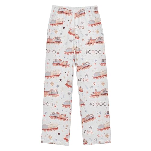 visesunny Boys' Pants Beige Train Jogger Pants Elastic Waist Long Bottoms Trousers with Pockets - Main Image