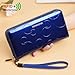 Fashion RFID Leather Wallet - Women's Hand-Held Bag, Credit Card Clip, Long Zipper Wallet With Multi Card Slots (Blue)