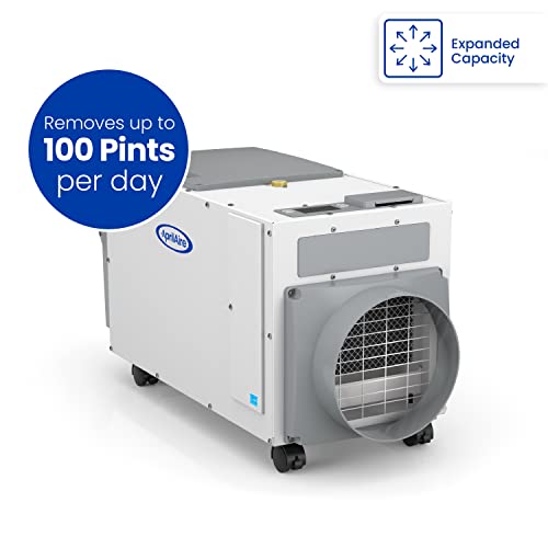 Aprilaire E100 Pro 100 Pint Dehumidifier For Crawl Spaces, Basements, Whole-Houses, Commercial Up To 5,500 Sq. Ft., White, Leveling Feet #TOP1