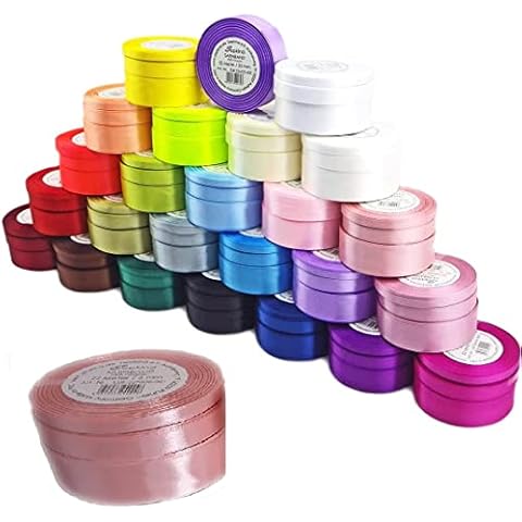 Sepkina Satinband Schleifenband Dekoband Band Bastelband Geschenkband Nähband Zierband Satin Rosa warm Puderrosa Samtrosa 12mm 0,18€/M Cover