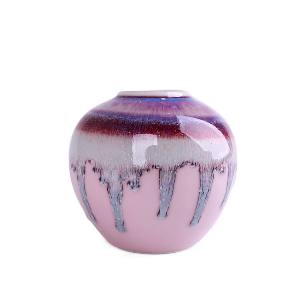 asdchZen Vase Ceramic Vase Jingdezhen High Temperature Kiln Glaze Living Room Dining Room Hydroponic Dried Flower Flower Arrangement Decoration Decoration,A-10cm