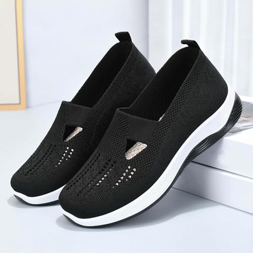 Enjerr Orthopedic Shoes Womens, Women Wide Width Breathable Walking Comfortable Slip on Sneakers, Breathable Mesh Knitted Sneakers, Arch Support Sneakers3